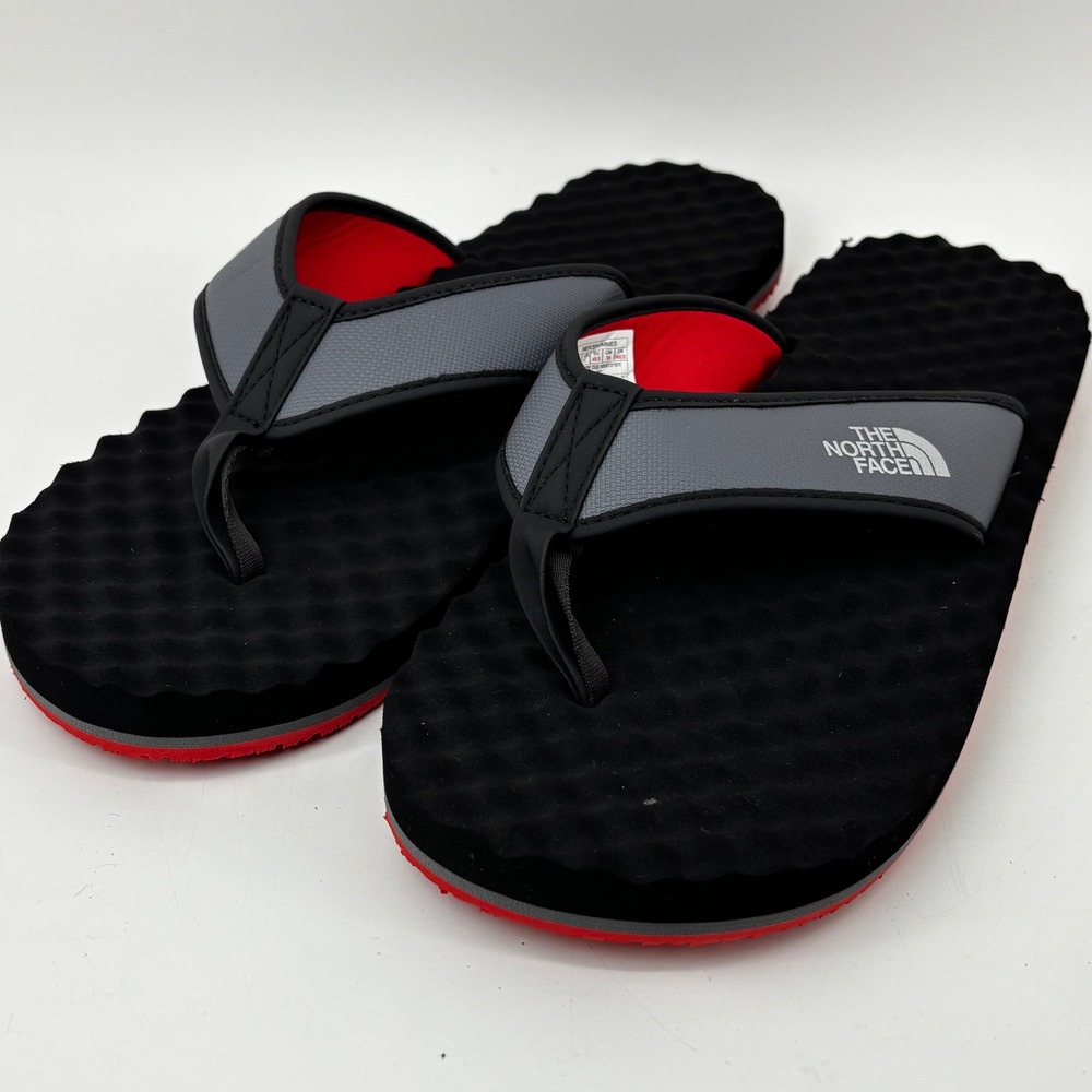 The North Face Base Camp Flip Flops Mens Black Grey Red Sandals